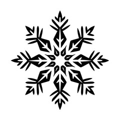 Simple Abstract Snowflake Mandala Winter Illustration Ornament