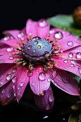water drops on a pink flower