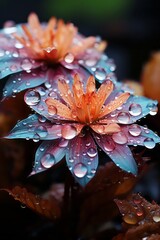 water drops on a flower