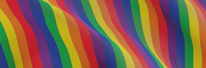 3D rainbow wave background.