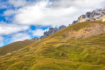Naklejka premium landscape view in mountainous terrain in Georgia