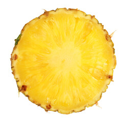 Slice of tasty ripe pineapple isolated on white