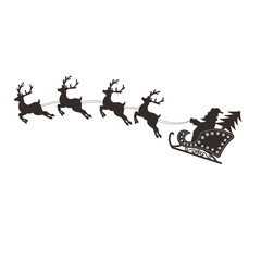 santa claus with reindeer - obrazy, fototapety, plakaty