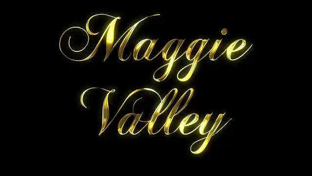 Golden text animated in a reveal with a starburst pattern