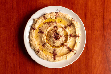 Hummus on a plate