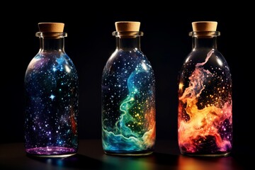 Obraz na płótnie Canvas Galaxy bottle dust. Galaxy space. Generate Ai