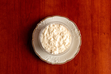 Rice pudding in a cup