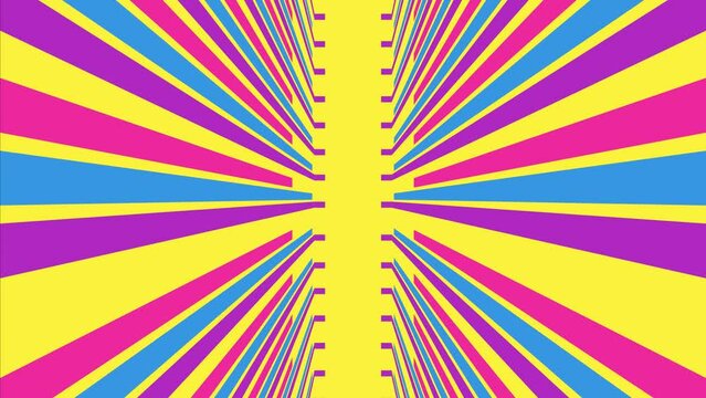 retro animation in modern style. Lines moving and shaking on yellow background. Stage music video animation