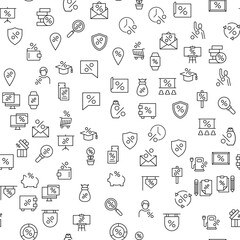 Percent by Pig, Wallet, Magnifying Glass Seamless Pattern for printing, wrapping, design, sites, shops, apps