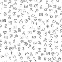 Different Items with Percent Seamless Pattern for printing, wrapping, design, sites, shops, apps