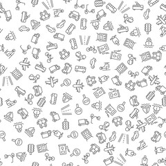Bus, Train, Moped, Helicopter, Ship, Car, Plane, Bicycle Seamless Pattern for printing, wrapping, design, sites, shops, apps