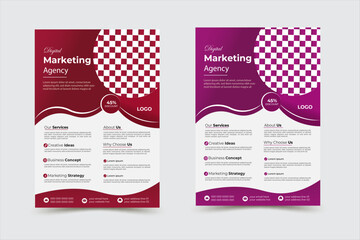Corporate creative business flyer template design sets. perfect for creative professional business.