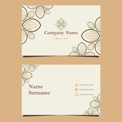 soft color natural floral business card template design