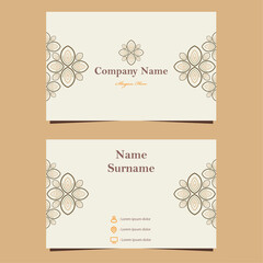 soft color natural floral business card template design