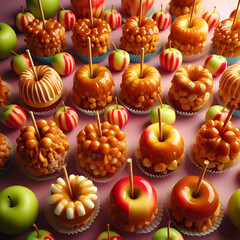 Creating festive design with delicious homemade caramel apple