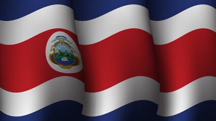 costa rica waving flag background design concept vector illustration