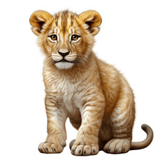 A young lion in the meadow. Generative AI