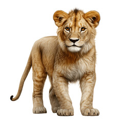 A young lion in the meadow. Generative AI