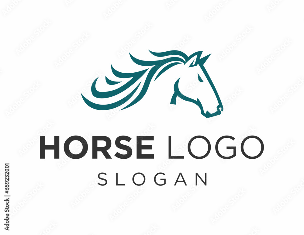 Poster logo about horse on a white background. created using the coreldraw application.