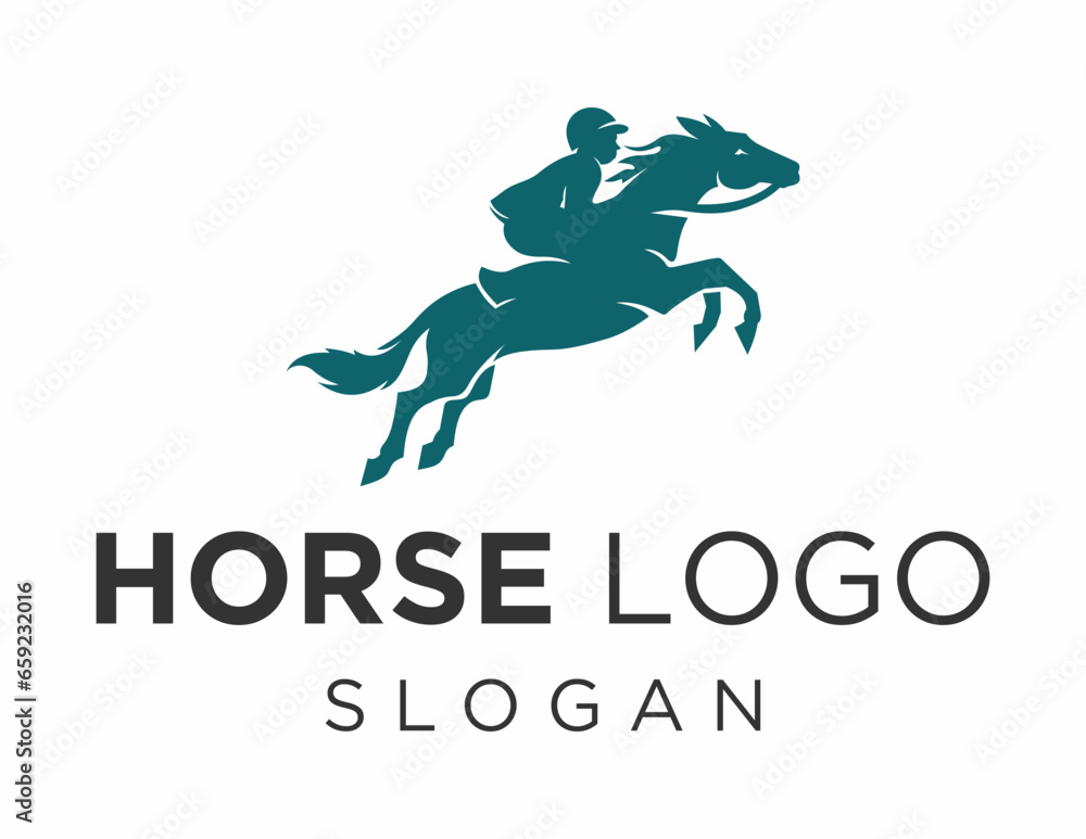 Poster logo about horse on a white background. created using the coreldraw application.