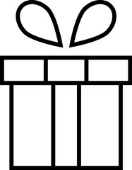 Giftbox Vector Line Sign. Suitable for books, stores, shops. Editable stroke in minimalistic outline style. Symbol for design