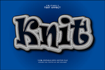 Knit editable text effect 3 dimension emboss simple style