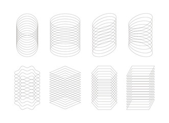 A set of line design graphic sources in a minimalist, modern and simple style.