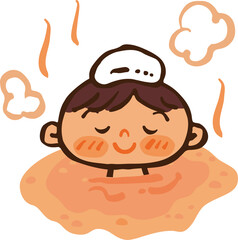入浴する男の子のかわいいイラスト