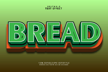 Bread editable text effect 3 dimension emboss cartoon style