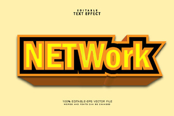 Network editable text effect 3 dimension emboss cartoon style