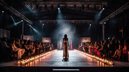 Naklejka premium Fashion Show, Catwalk Runway Show Event, Fashion Week themed photograph.