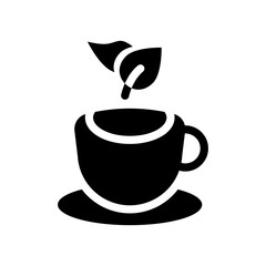 green tea solid icon illustration vector graphic. Simple element illustration vector graphic, suitable for app, websites, and presentations isolated on white background