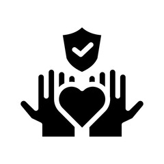 life insurance solid icon illustration vector graphic. Simple element illustration vector graphic, suitable for app, websites, and presentations isolated on white background