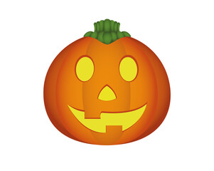 Orange pumpkin Jack O Lantern icon for Halloween holiday decoration