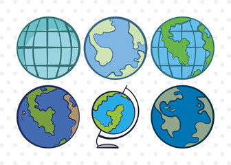 Earth SVG Cut File | Planet Svg | World Svg | Space Svg | Universe Svg | Globe Bundle | Eps | Dxf | Png