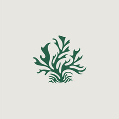 海藻をシンボリックに用いたロゴのベクター画像