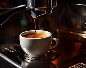 コーヒーマシンでコーヒーを淹れる