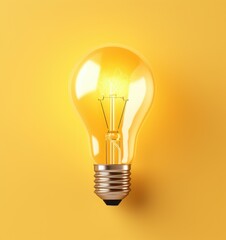 light bulb isolated on a yellow background