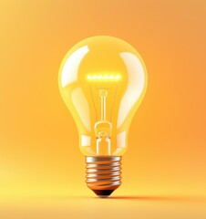 light bulb isolated on a yellow background