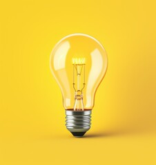light bulb isolated on a yellow background