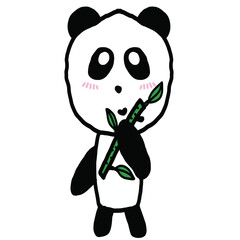 Fototapeta premium panda eating bamboo leaves