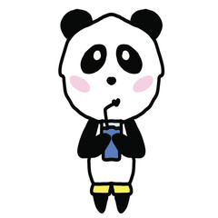 panda drinking water