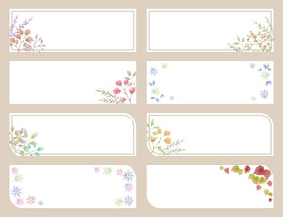 カラフルなお花と実のバナーセット