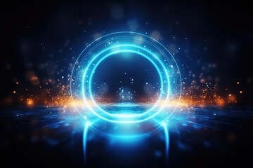 Fototapeta premium Futuristic technology background, Circle Geometric. Generative AI