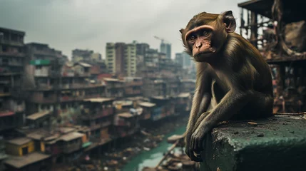 Deurstickers monkey photo illustration © carlesroom