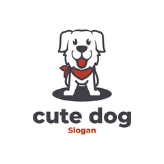 cute dog logo vector