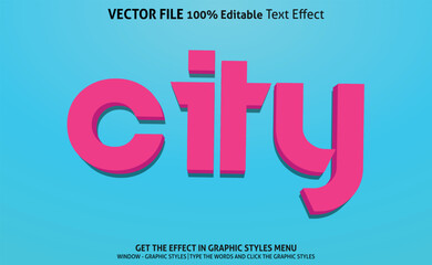 City 3d text effect and editable text effect