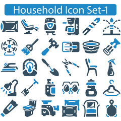 Household icon set vector illustration