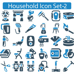  Household icon set vector illustration
