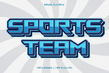 Sports Team Editable Text Effect Gradient 3D Style